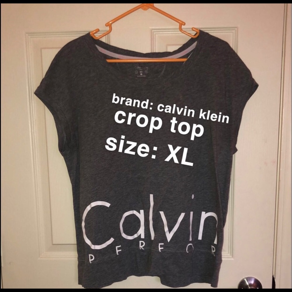 gray calvin klein crop top